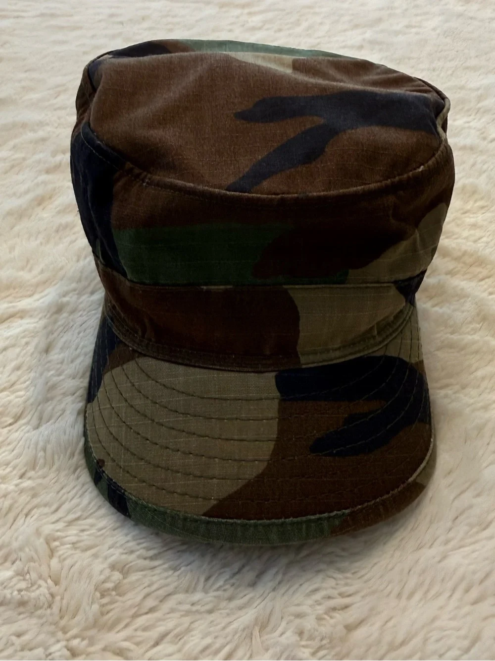 Woodland Camo Hat Cap Army Fitted Mens 6  3/4 SE Kentucky Rehab Summer Vented